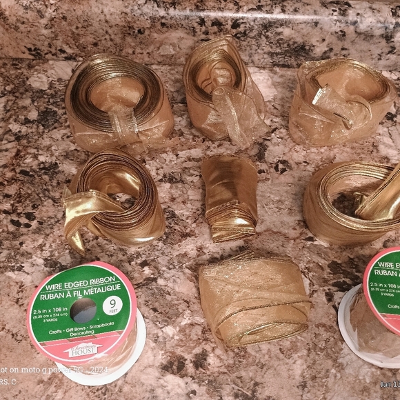 Gold Wire-Edged Ribbon Set bundle - Picture 3 of 3